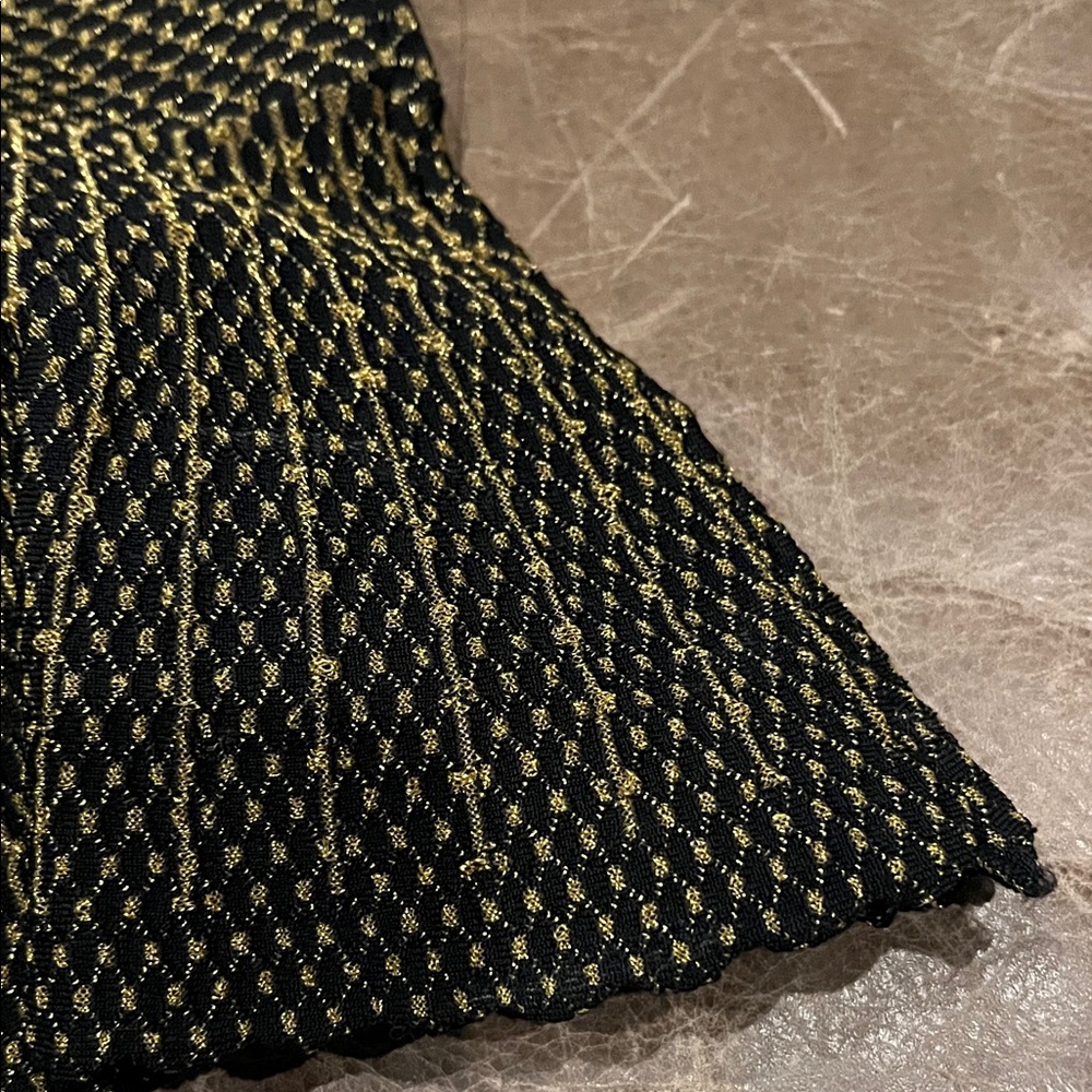 Torn by Ronny Kobo Black and Gold Peplum Blouse - Picture 7 of 11